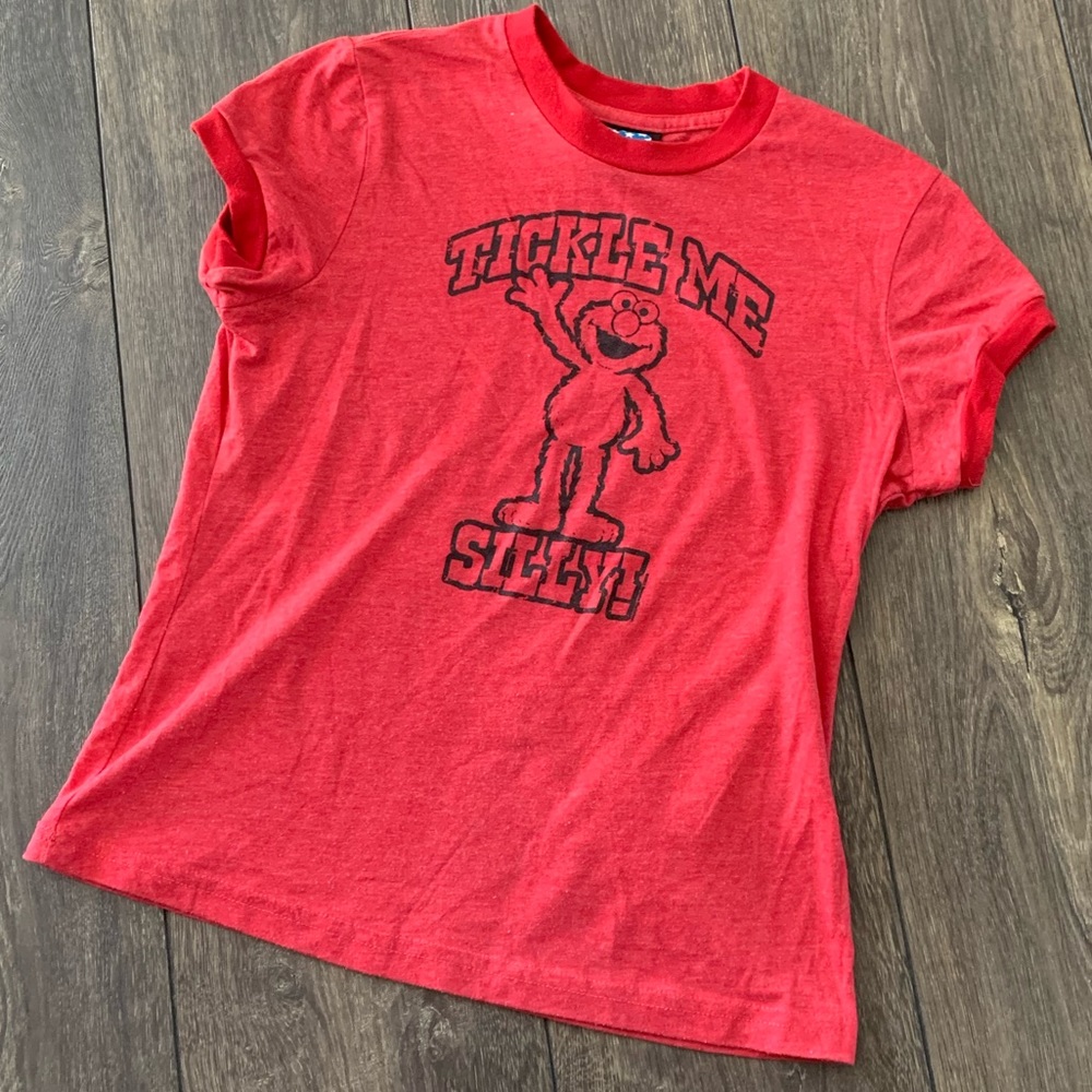Junk Food Clothing Bright Red Elmo Tee